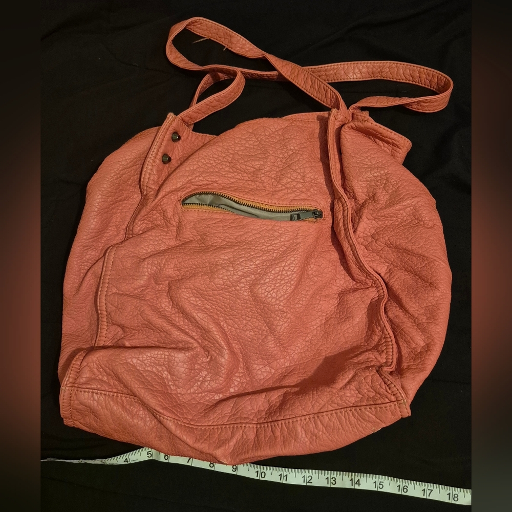 Coral Textured Tote Bag